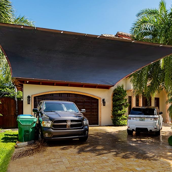 winemana 50% Black Shade Cloth, 20 x 30 FT Durable Mesh Tarp with Grommets, Garden Sunblock Shade Cloth Shading Antifreezing for Plants Cover, Greenhouse, Barns Kennel, Patio, Tomatoes