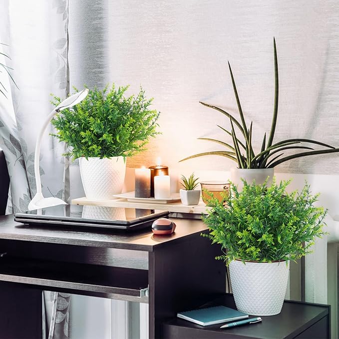 RECUTMS Artificial Outdoor Plants Artificial Flowers for Outside Artificial Plants Indoor Faux Spring Flowers Outdoor Fake Plants Flower Fillers for Bouquets Spring Vase Filler(Green)