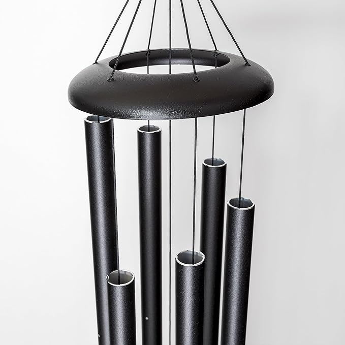 Corinthian Bells by Wind River - 74 inch Black Wind Chime for Patio, Backyard, Garden, and Outdoor Decor (Aluminum Chime) Made in The USA
