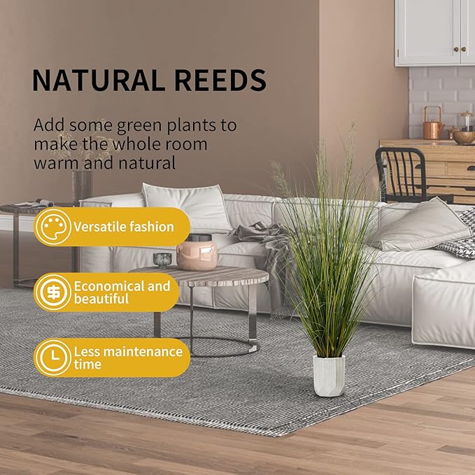 Artificial Plant 5ft(2pack) Tall Artificial Grass Plant,Faux Plants Indoor Home Decorative Artificial Plants & Flowers in Pot Fake Plant, House Plant Indoor