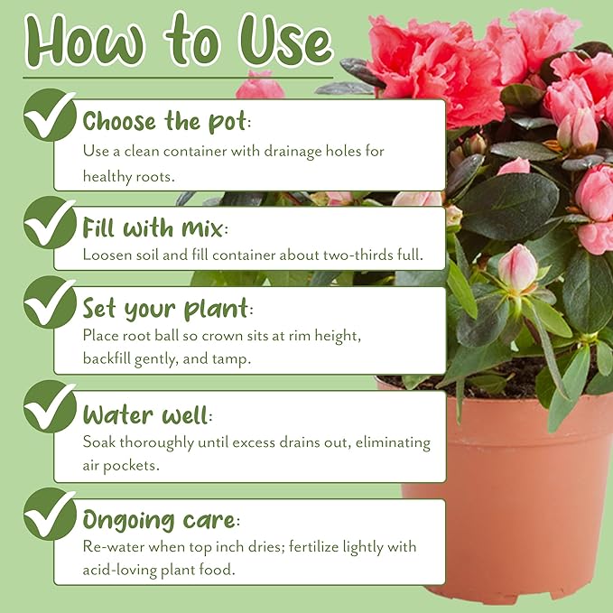 Acid Loving Plant Potting Soil Mix (12 Quarts), Premium Container Blend pH Balanced for Azaleas, Rhododendrons, Blueberries and More