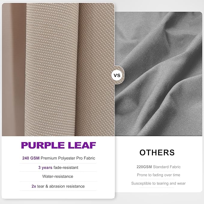 PURPLE LEAF 10' X 6.5' Swivel Outdoor Patio Aluminum Umbrella with Base Left-right Tilting Cantilever Offset Umbrella with UV Resistant Heavy Duty Fabric for Deck Pool Patio Backyard, Sand Dune