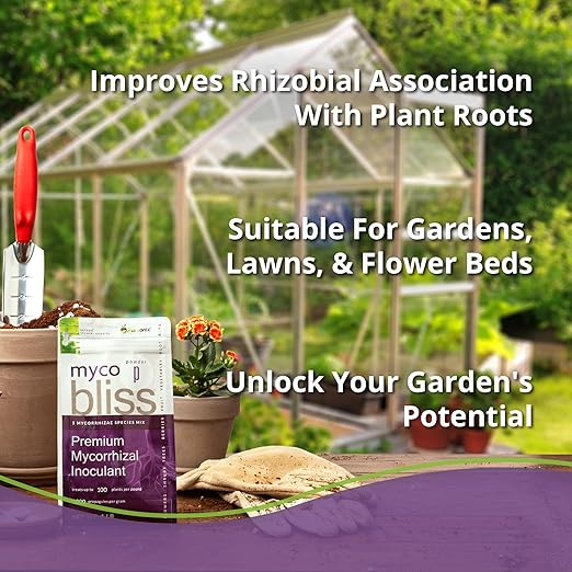 Myco Bliss Powder (20lbs) - Mycorrhizal Fungi for Soil - 5 Strain Mycorrhizal Inoculant with 1000 Propagules Per Gram - Highly Concentrated Mycorrhizae for Plants, Potting Soil, & Garden Soil