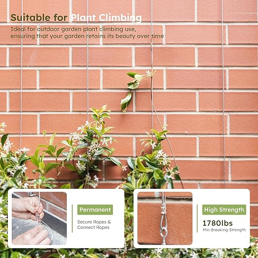 1/8 Inch Stainless Steel Cable Kit 100FT, 7 x 7 Strand Wire Rope with Aluminium Sleeves & Thimbles for Deck Railing, String Light Hanging, Shade Sail, Garden and DIY Projects