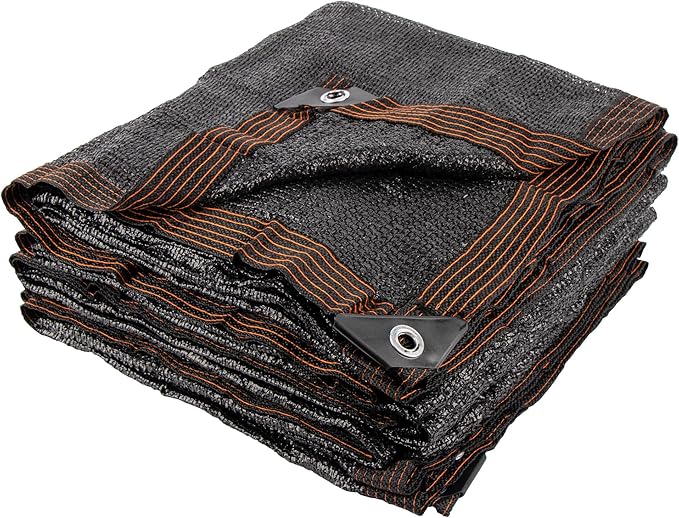 50% 20 X 48 FT Black Shade Cloth, Outdoor Woven Sun Shade with Grommets, Durable Breathable Netting Shading Antifreezing for Patio, Garden, DIY Home, Plants Cover, Greenhouse, Dog Kennel