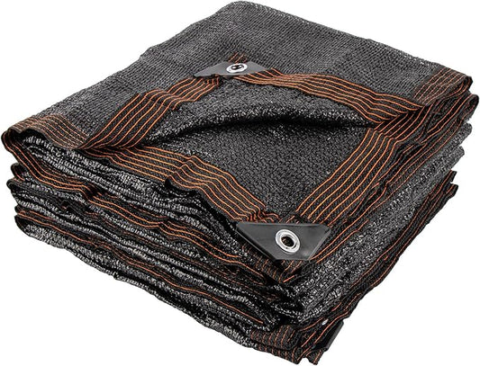 50% 10 X 20 FT Black Shade Cloth, Outdoor Woven Sun Shade with Grommets, Durable Breathable Netting Shading Antifreezing for Patio, Garden, DIY Home, Plants Cover, Greenhouse, Dog Kennel