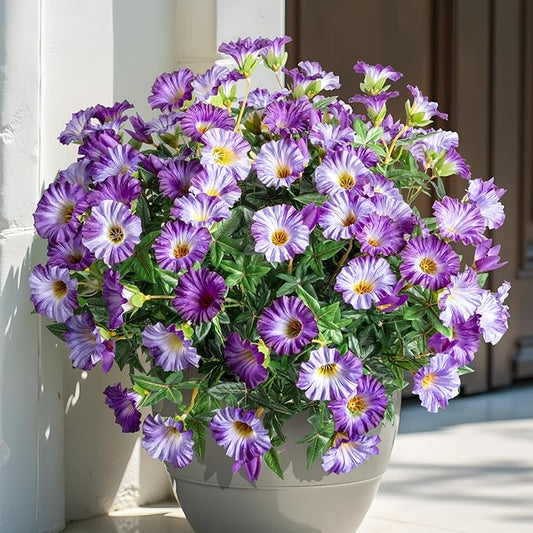 UV Resistant Artificial Petunias 8PCS 13.3In Fake Flowers Artificial Flowers for Outdoors Silk Flowers Fake Hanging Basket Plants Suitable for Outdoor Porch Decor Patio Decor,Light Purple
