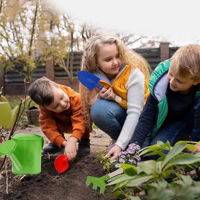 Kids Gardening Set 14Pcs Gardening Tools for Kids with Tote Bag,Watering Can, Shovel, Apron, Garden Book and More Educational STEM Learning Outdoor for Toddlers Boys Girls (Green)