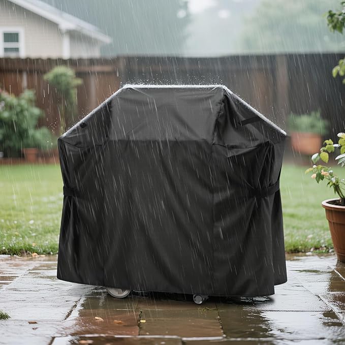 LBTING Grill Cover, 44-inch Heavy Duty 300D Oxford Waterproof Windproof UV Resistant BBQ Gas Grill Cover for Outdoor Barbecue Fit Most Brands Weber, Brinkmann, Char Broil, Holland