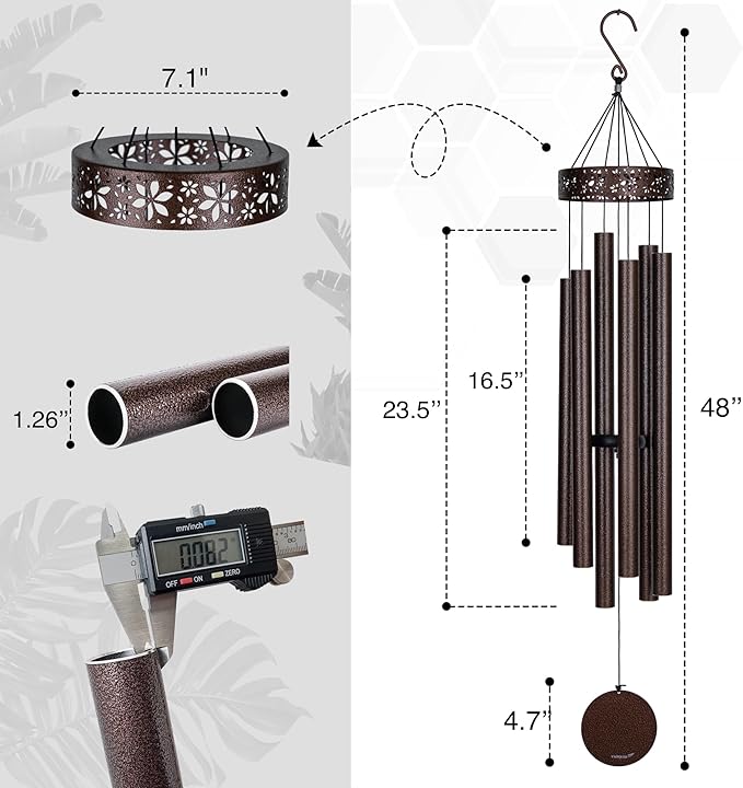 Large Wind Chimes for Outside Deep Tone - 48'' Wind Chimes Outdoor Clearance, Deep Tone Windchimes Outdoors, Memorial Gift, Sympathy Gift, Garden Patio Yard, Home Décor