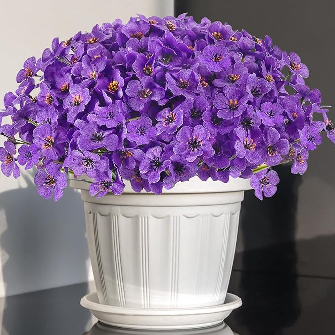 16pcs Outdoor Artificial Flowers UV Resistant Fake Flowers Bulk Artificial Flowers for Decoration Faux Silk Flowers for Garden Porch Window Box Hanging Planter Decorating