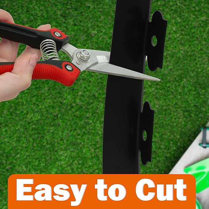 Gardzen 1.5" x 33' Landscape Edging Kit, Garden Edging Coil Comes with 40 Pcs Spikes, No Dig Lawn Border Design