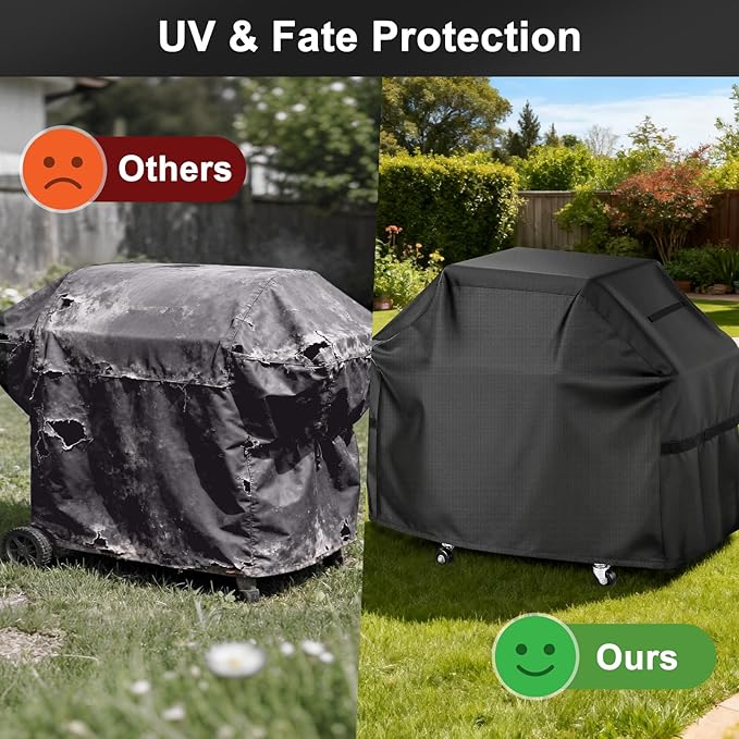 LBTING Grill Cover, 55-inch Heavy Duty 300D Oxford Waterproof Windproof UV Resistant BBQ Gas Grill Cover for Outdoor Barbecue Fit Most Brands Weber, Brinkmann, Char Broil, Holland