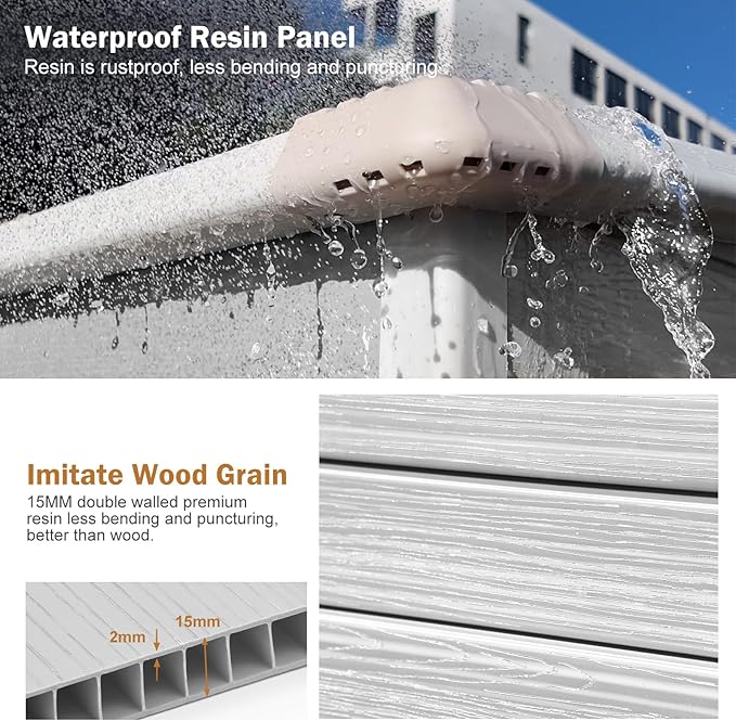 Outdoor Resin Storage Shed with Floor Included 5x3 FT, Waterproof Outside Sheds with Window Lockable Door, Plastic Sheds for Backyard Garden Patio Lawn Tools, Gray