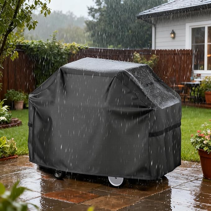 LBTING Grill Cover, 52-inch Heavy Duty 300D Oxford Waterproof Windproof UV Resistant BBQ Gas Grill Cover for Outdoor Barbecue Fit Most Brands Weber, Brinkmann, Char Broil, Holland