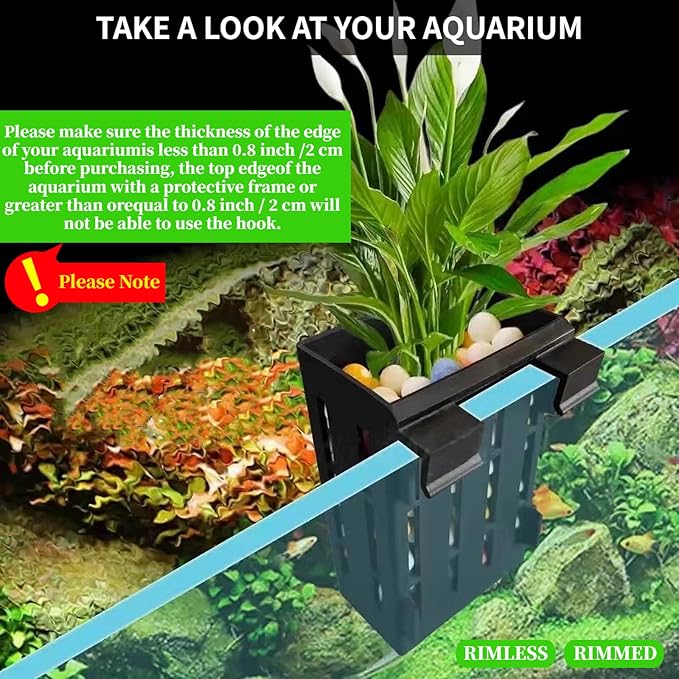 2 PCS Aquarium Plant Holder Top Hanging Fish Tank Plant Pot Aquarium Planter Cups for Water Feature Decoration