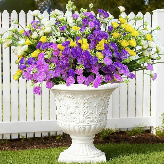 16pcs Outdoor Artificial Flowers UV Resistant Fake Flowers Bulk Artificial Flowers for Decoration Faux Silk Flowers for Garden Porch Window Box Hanging Planter Decorating