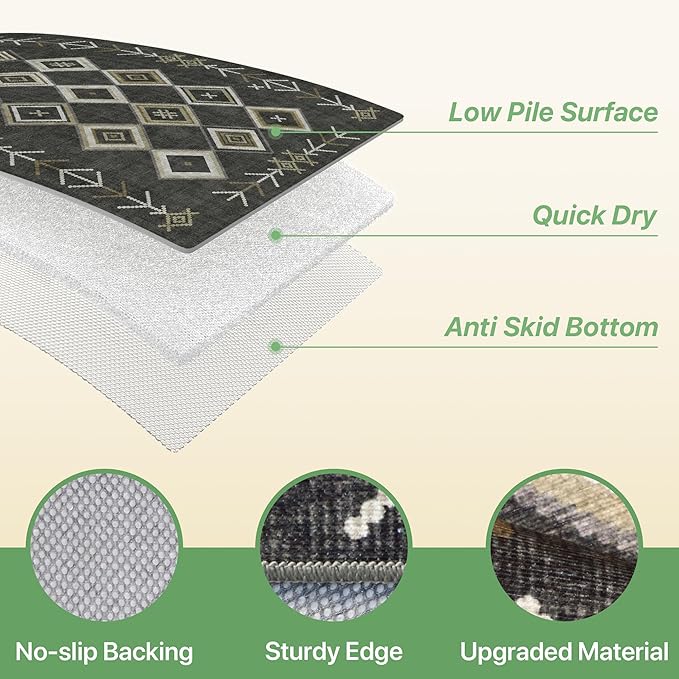 GENIMO Outdoor Rug for Patio Clearance, 8'x10' Reversible Plastic Straw Rugs, Lightweight Waterproof RV Camping Mat for Camper, Balcony, Deck, Backyard, Picnic, BlackBrown