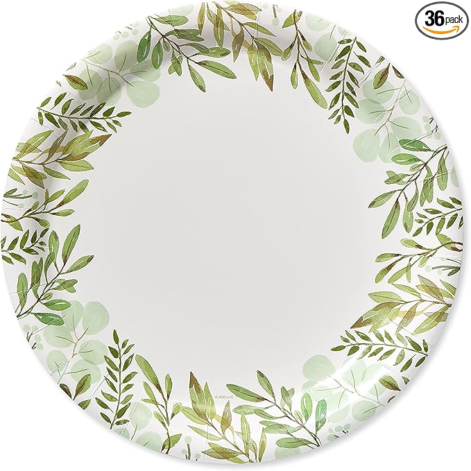 American Greetings Wedding or Bridal Shower Party Supplies, Dinner Plates (36-Count)