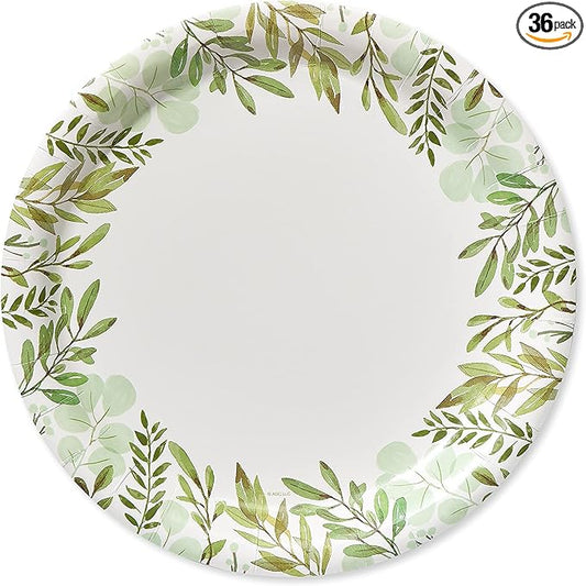 American Greetings Wedding or Bridal Shower Party Supplies, Dinner Plates (36-Count)