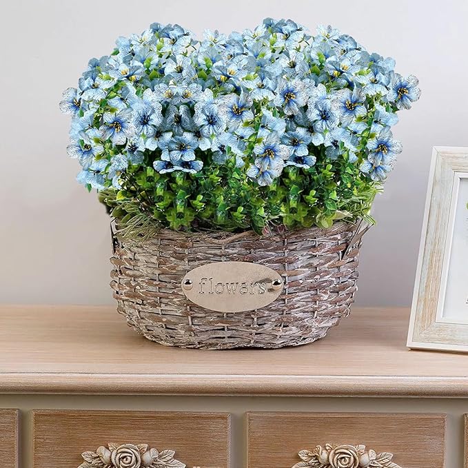 24 Bundles Realistic Artificial Flowers for Outdoors, Fake Flowers UV Resistant, Faux Plants Greenery Beautify Outdoor Hanging Planters Porch Patio Yard Garden Wedding Farmhouse Home Decor