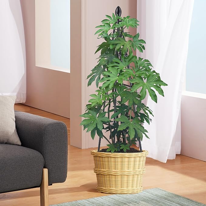 4 Ft Tower Obelisk Trellis for Potted Climbing Plants, Garden Trellis Rustproof Plastic Coated Metal Plant Support for Vegetables, Vines and Rose Bushes