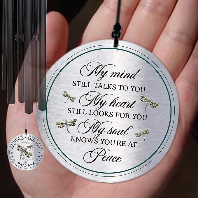 Personalized 36" Bereavement Wind Chimes for Outside, Memorial Gift in Remembrance of a Loved One, Sympathy Gift for Loss of Mother Father Husband, Garden Patio Decor