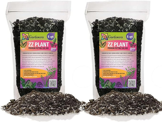 Gardenera Premium ZZ Plant Expert-Grade Soil - Fast-Draining Formula Ensuring Long-Lasting Plant Vitality - 10 QUARTS