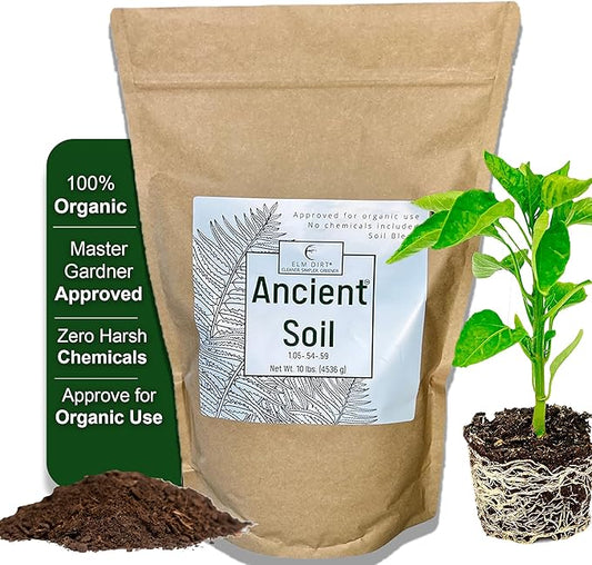 Elm Dirt Premium Ancient Soil for All Plants - Organic for Outdoor & Indoor Use | Garden Soil for Plant Nutrients Growth & Protect From Bugs - Roots Organic, 10lbs