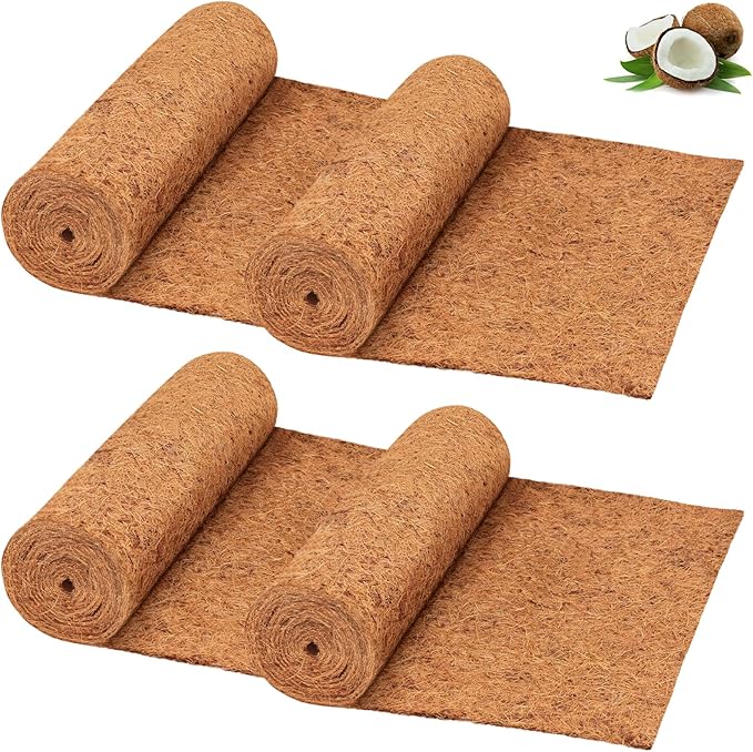 Riare 4 Pack 16 × 80 Inch No-Slip Ice and Snow Carpet Mats- Waterproof Outdoor Coconut Fiber Carpet Anti-Slip Coir Runner for Walkways, Front Door, Stairs, Porch Safe & Stable Walking
