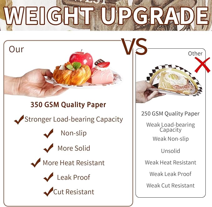 96Pcs Western Cowboy Party Supplies 350 GSM Wild West Cowboy Plates and Napkins Tableware Sets Western Cowboy Party Decorations for Western Rodeo Cowboy Birthday Baby Shower Party Favors, Serves 24 ﻿