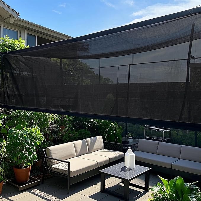 winemana Black Shade Cloth 70%, 5x20 FT Mesh Tarp - Garden Shade for Greenhouse, Patio, Vegetables, Plants Cover and Chicken Coops, Sun Shade Net for Outdoor Protection with Reinforced Grommets