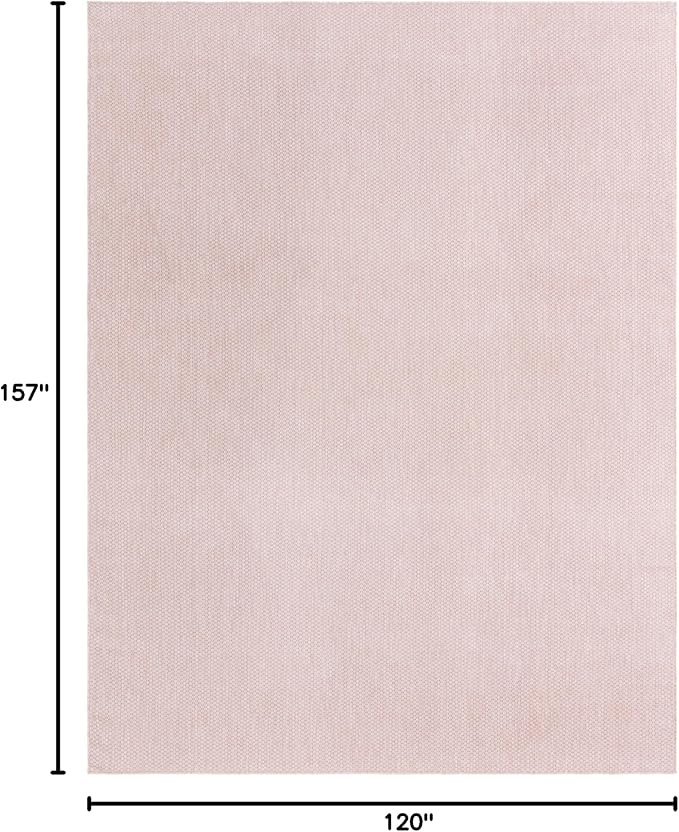 Unique Loom Collection Casual Transitional Solid Heathered Indoor/Outdoor Flatweave Area Rug (10' x 13' 1" Rectangle, Whisper Pink/Ivory)