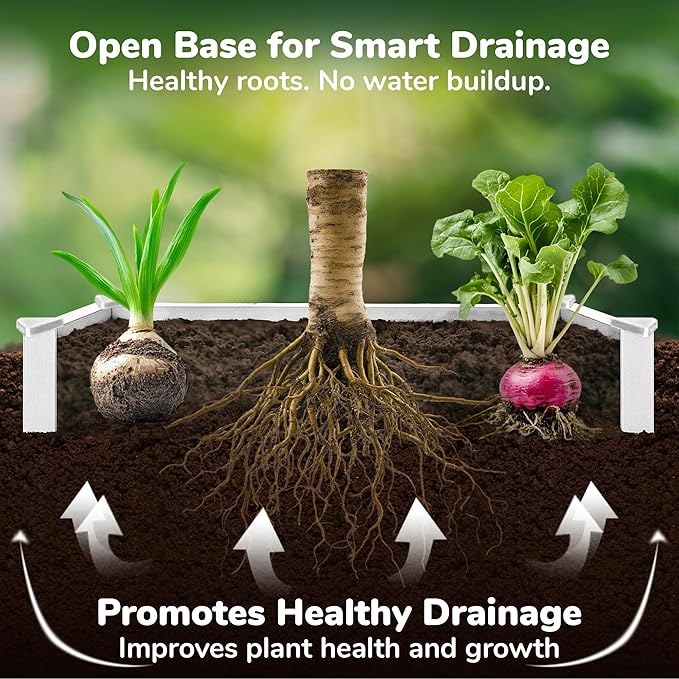 Raised Garden Bed - 2x4 ft Planter Box - White HDPE - No Tools Needed - DIY Kit for Urban Gardening, Flowers, Herbs & Vegetables - Made in The USA