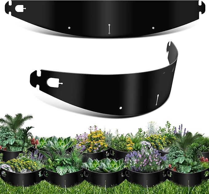 Dirt Locker Erosion Control Hillside Planters, 10-Pack-Black—DIY-Raised Garden Bed Terracing Kit for Mild Slopes, 10°-24°-Geogrid Water Retention Planting Stabilizer-Retaining Wall Compatible