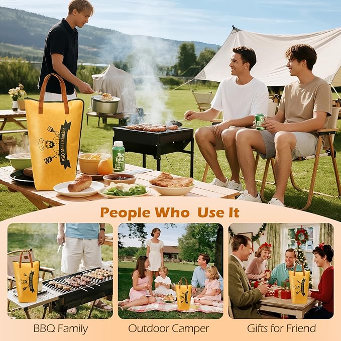 BBQ Blanket for Resting Meat Bag 21" Brisket Blanket Barbecue Tool Sets with Wide Mouth Large Beef Compatible Barbecue Smoker Accessories Grill Meat Insulated Reusable Resting Smoke Bag Cooking Gift