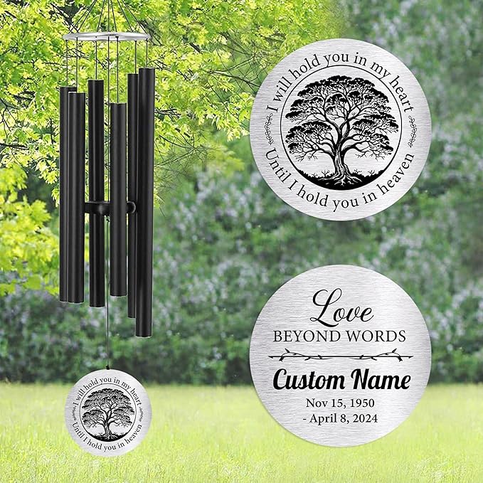 Personalized 36" Bereavement Wind Chimes for Outside, Memorial Gift in Remembrance of a Loved One, Sympathy Gift for Loss of Mother Father Husband, Garden Patio Decor