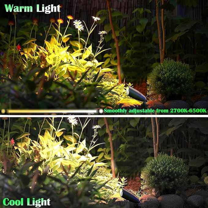 Color Changing Outdoor Landscape Lights, 12V RGB Low Voltage Landscape Lighting Kit with Remote Control, Smart Landscape Spotlights, Outdoor Uplights for Garden and Yard, ETL Listed