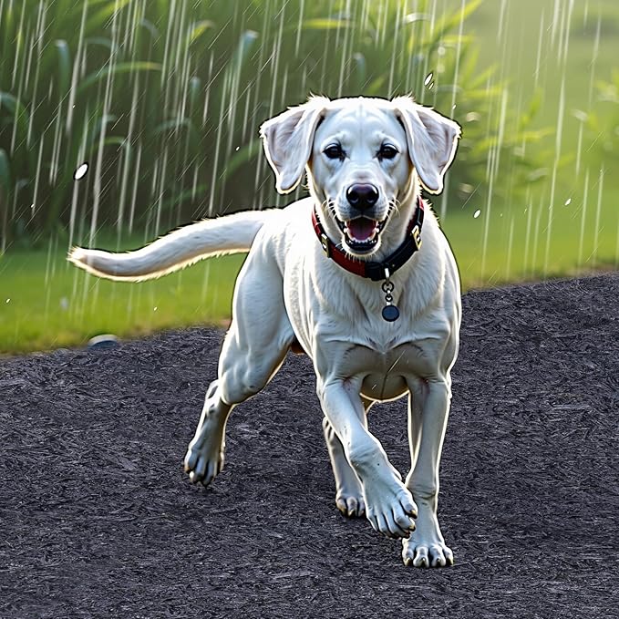 VEVOR 2-Pack Recycled Rubber Mulch Mat Roll,Permanent Mulch Walkway Pathway,Garden Edging Border for Plants, Vegetables & Flower Garden Barrier, Black Rubber Mulch for Landscaping Outdoor 8' x 2'