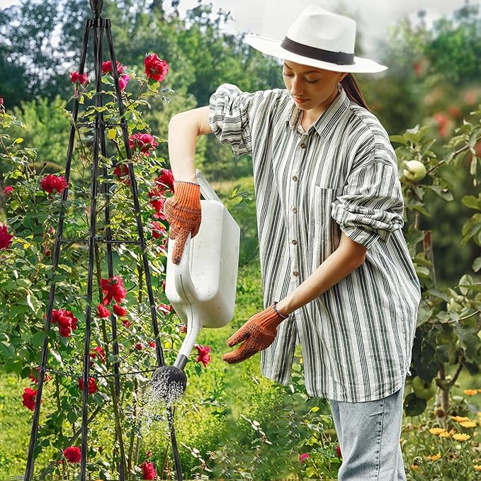 2 Pack Garden Trellis for Climbing Plants Outdoor,63inch Tall Rustproof Metal Obelisk Trellis Support for Potted Vines Vegetable Plants Indoor Outdoor, Lightweight