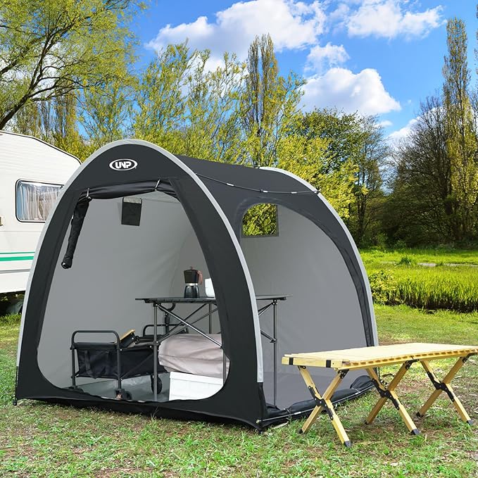 UNP Bike Storage Shed Tent, Portable Outdoor Bike Storage Tent with 210D Oxford Thick PU4000 Waterproof for 1/2/3/4 Bikes, Bike Covers Storage Shed for Bicycles, Lawn Mower, Garden Tools