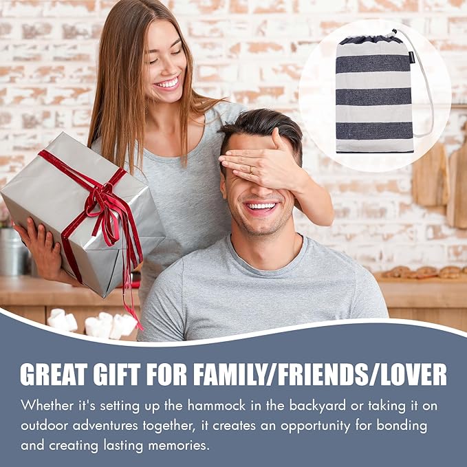 INNO STAGE Brazilian Hammock with Tree Straps - Cotton Hammocks Portable Hammock with Carry Bag for Backyard, Porch, Outdoor and Indoor Use