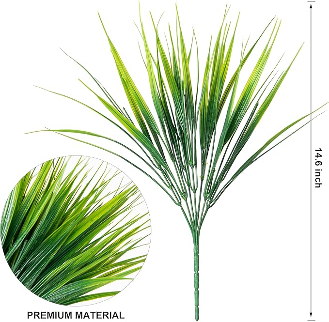 Ivydale Artificial Flowers Plants for Outdoors Decoration, 10 Bundles Fake Plastic Colorful Flowers with Ferns UV Resistant Faux Greenery Bushes Shrubs for Home Porch Patio Garden