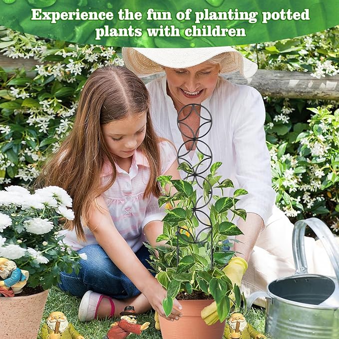 24Inch Outdoor Plant Trellis for Climbing Plants,Metal Garden Trellis for Potted Plants,Plant Stakes for Indoor Plants Accessories Hoya,Flower,Plant Support,Plant Gifts (24IN-Coin)