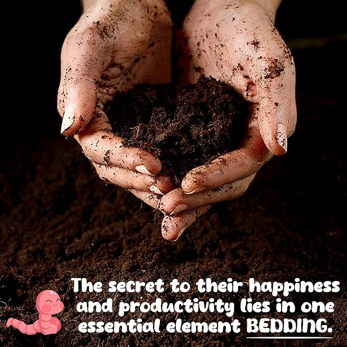 WWJD Worms-10lb Worm Bedding for Nightcrawlers and Red Wigglers (Worms Not Included)-Vermicompost Bin Worm Bedding-Earthworm Food for Organic Potting Soil Gardening Mix