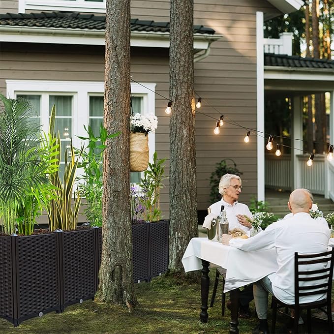 Raised Garden Beds Outdoor for Vegetables, Flowers, Herbs, Garden Box with Drain Outlet, Heat and Frost Resistance Planters