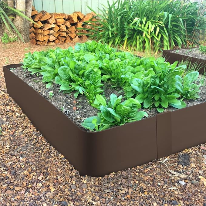 4 Inch Metal Landscape Edging, 6 Pack Heavy Duty Galvanized Steel Garden Edging, Hammer-in Metal Edging for Landscaping for Lawn, Pathway, Yard