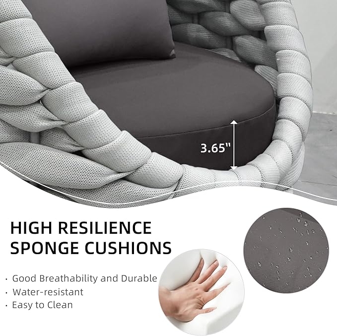 6-Piece Aluminum Patio Furniture Set, Modern Outdoor Conversation Set Sectional Sofa with Water Repellent Thick Cushions and Coffee Table for Balcony, Garden