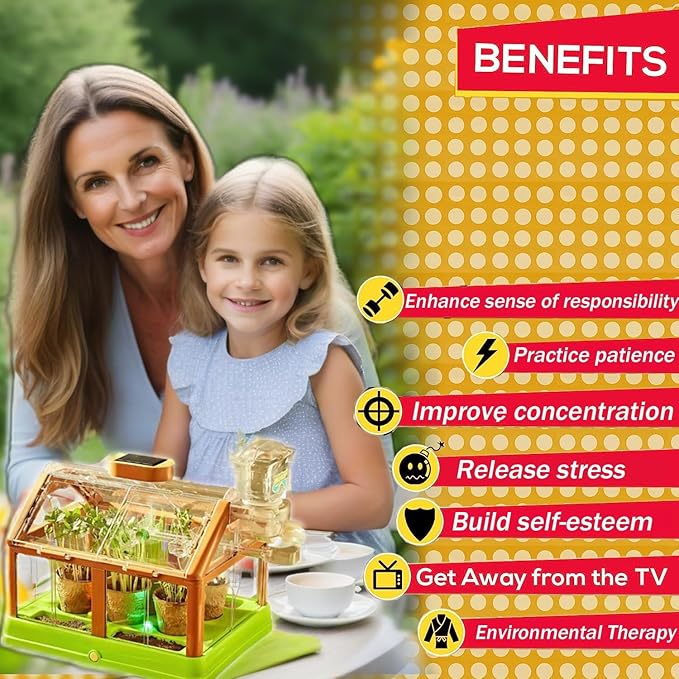 Kids Plant Growing Kit: Terrarium Kit for Kids,Science STEM Toy & Craft Growing Kits for Ages 4-8 Birthday Easter Gifts for Girls 4, 5, 6, 7, 8, Year Old - Gardening Set Toys