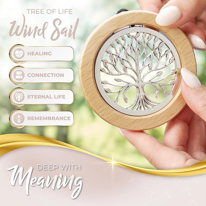 Tree of Life Memorial Wind Chimes for Loss of Loved One - Beautifully Packaged Memory Tree Windchimes in Memory of a Loved One - Sympathy Wind Chimes with Sympathy Card & Floral Keepsake (32" Size)